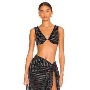 NBD Women's Black Silver Ilaria Rhinestone Embellished Bralette Top Size Small